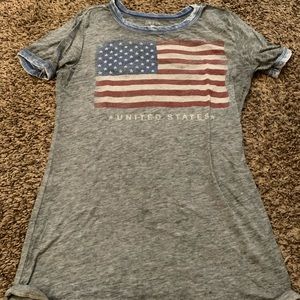 Distressed flag tee